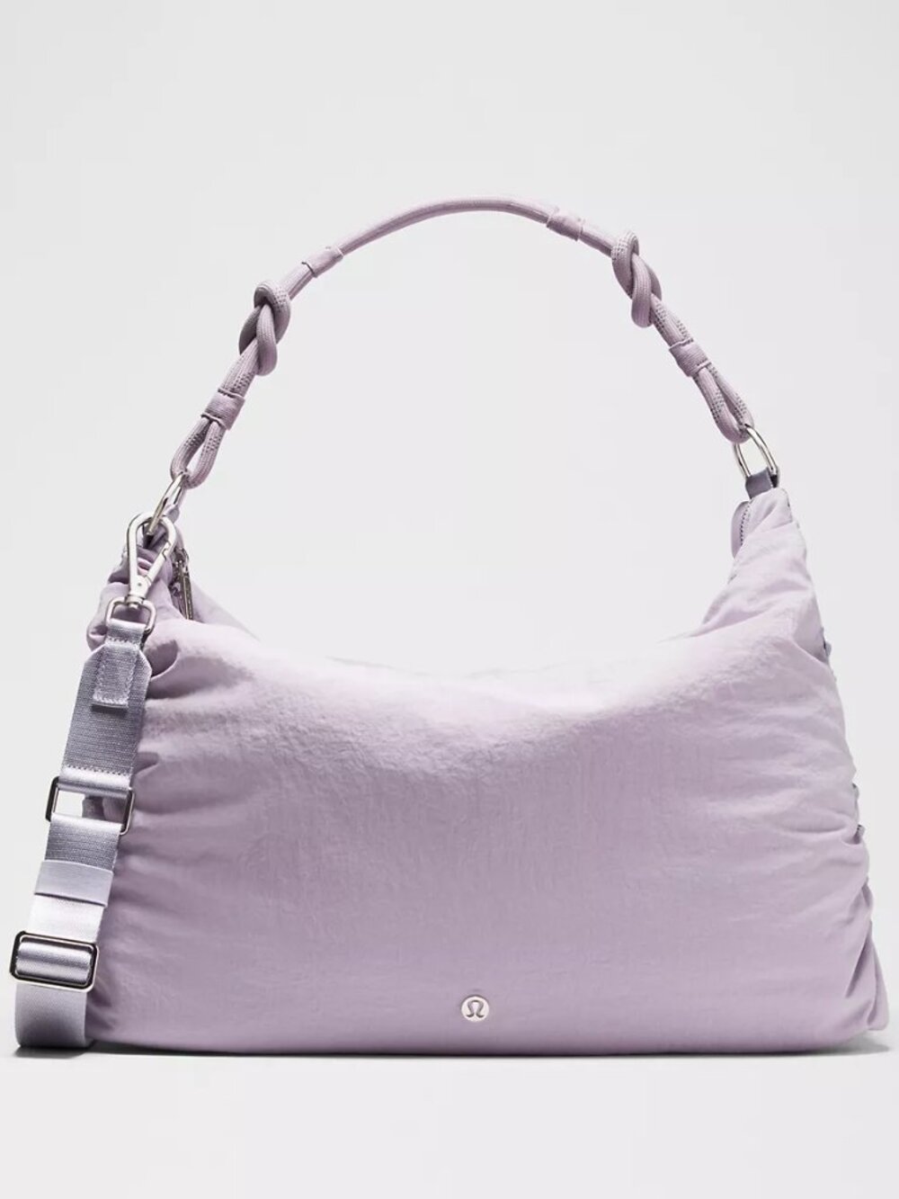 Convertible Ruched Crossbody Bag Large 16L - Lilac Play/Lotus Lavender/Silver - Picture 2 of 8